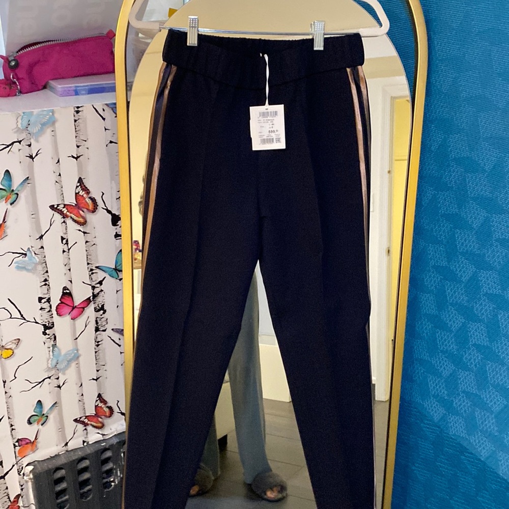 Black pant with gold stripe